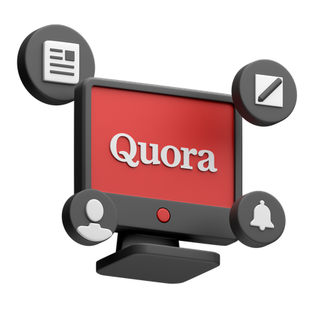 Free Quora sur un écran de bureau  3D Icon