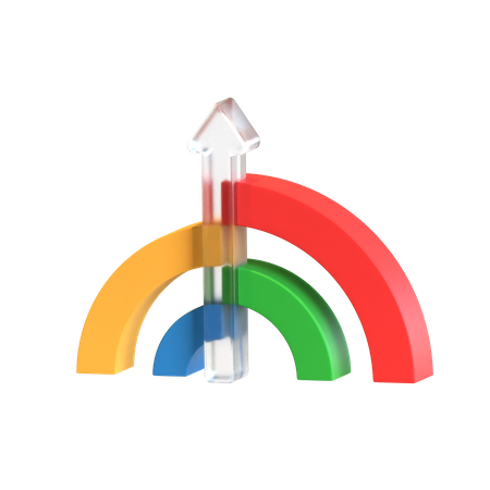 Free Rainbow Graph  3D Icon
