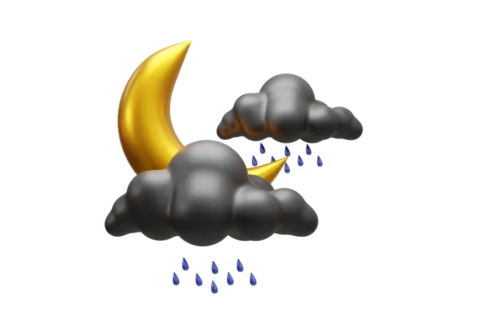 Free Rainy Night  3D Icon
