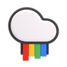 3d rainy rainbow logo