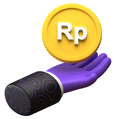 Free Receive Rupiah money  3D Illustration
