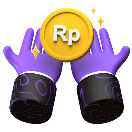 Free Recevez de l'argent Rupiah  3D Icon
