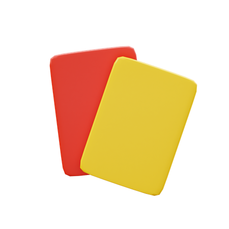 Free Red And Yellow Card  3D Icon