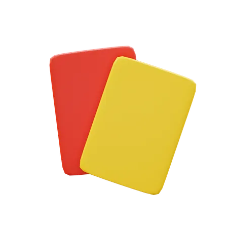 Free Red And Yellow Card  3D Icon