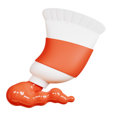 Free Red Paint Tube  3D Icon