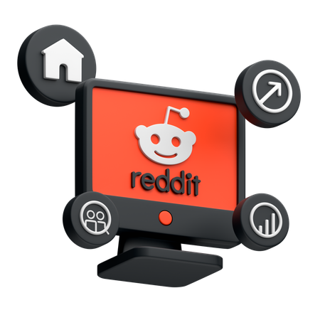 Free Reddit sur un écran de bureau  3D Icon