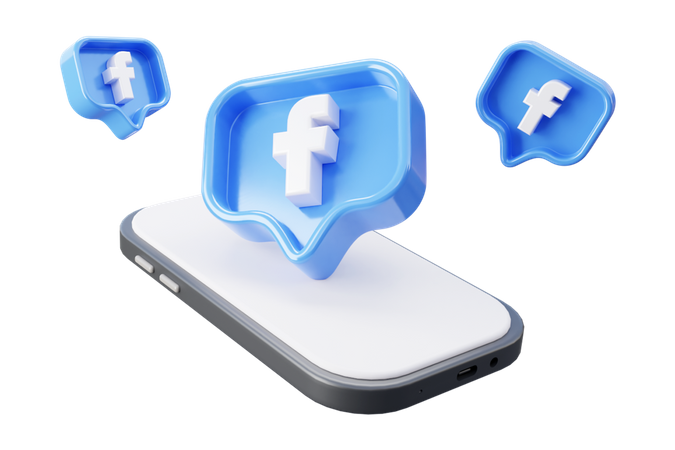 Free Marketing en redes sociales facebook  3D Icon