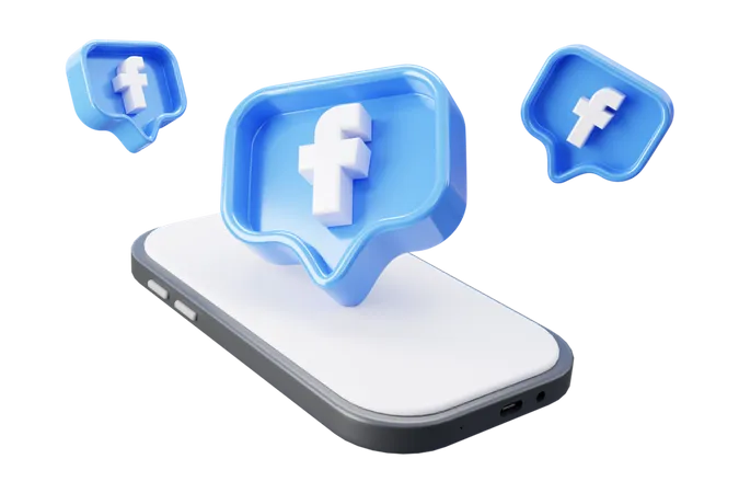 Free Marketing en redes sociales facebook  3D Icon