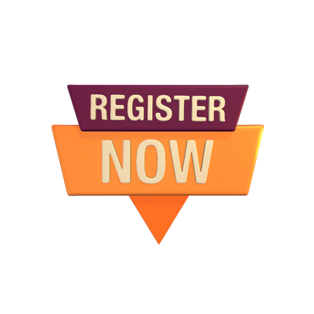 Free Register Now Badge  3D Icon