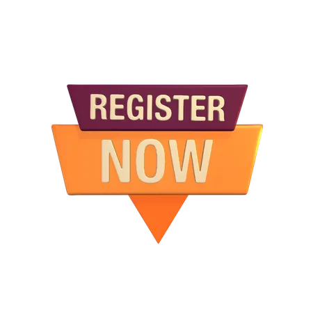 Free Register Now Badge  3D Icon