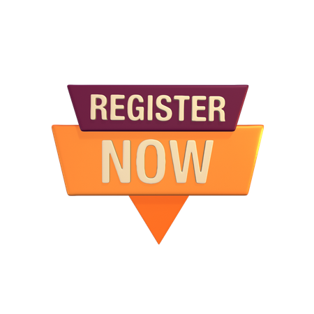 Free Register Now Badge  3D Icon