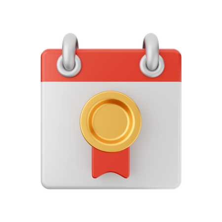 Free Ribbon Badge Calendar  3D Icon