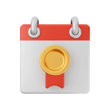 Free Ribbon Badge Calendar  3D Icon