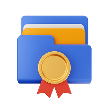 Free Ribbon Badge Folder  3D Icon