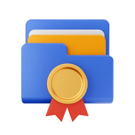 Free Ribbon Badge Folder  3D Icon