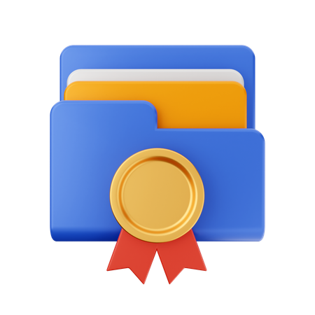 Free Ribbon Badge Folder  3D Icon