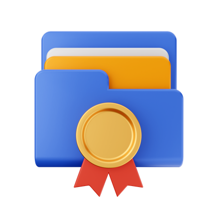 Free Ribbon Badge Folder  3D Icon