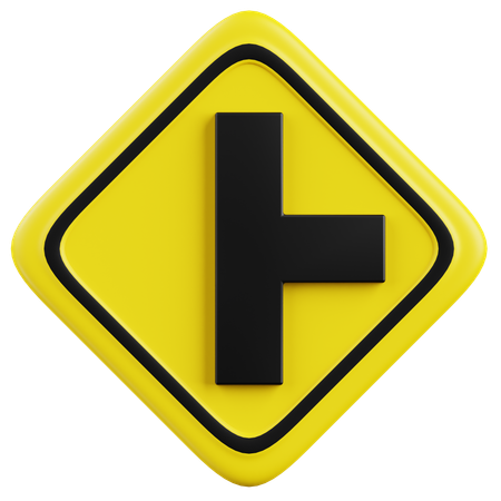 Free Right 3 Way Intersection  3D Icon