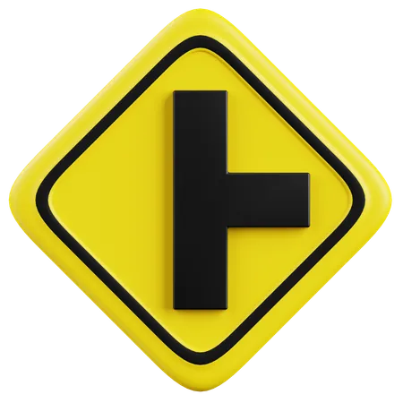 Free Right 3 Way Intersection  3D Icon
