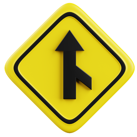 Free Right Road Merging  3D Icon