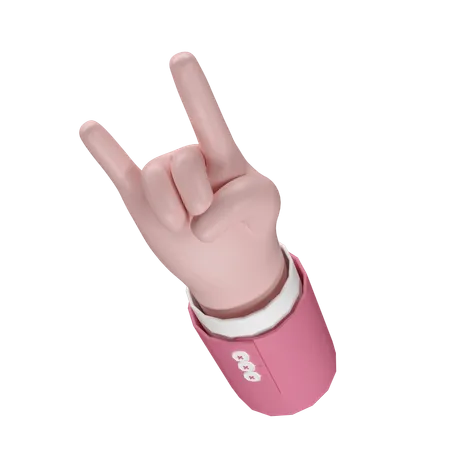 Free Rock Hand Gesture  3D Icon