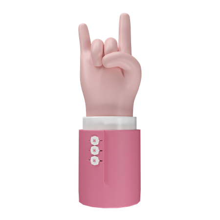 Free Rock Hand Gesture  3D Icon