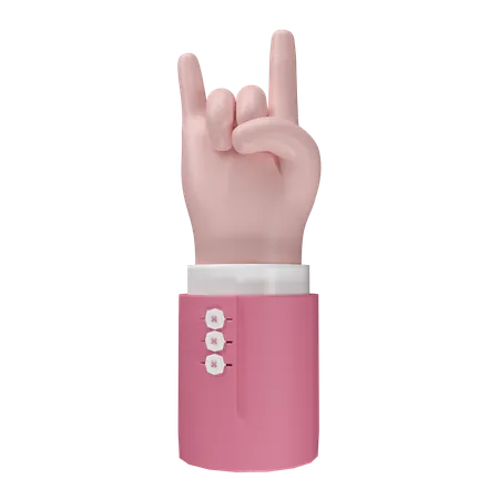 Free Rock Hand Gesture  3D Icon