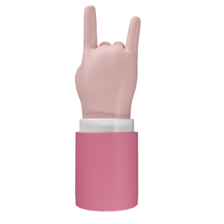 Free Rock Hand Gesture  3D Icon