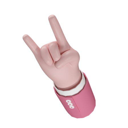 Free Rock Hand Gesture  3D Icon