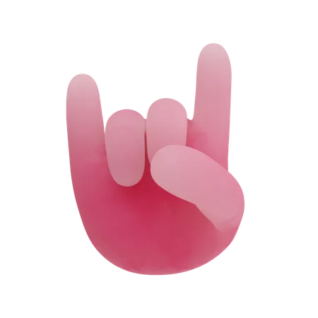 Free Rock hand gesture  3D Illustration