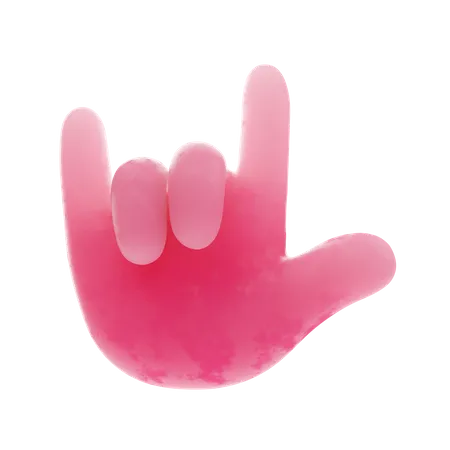 Free Rock hand gesture  3D Illustration