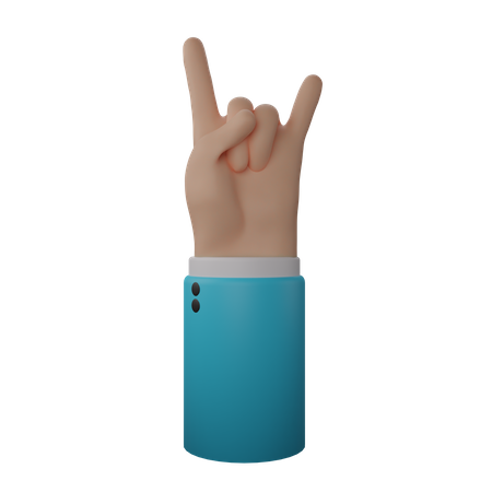 Free Rock N’ Roll Hand Sign  3D Illustration