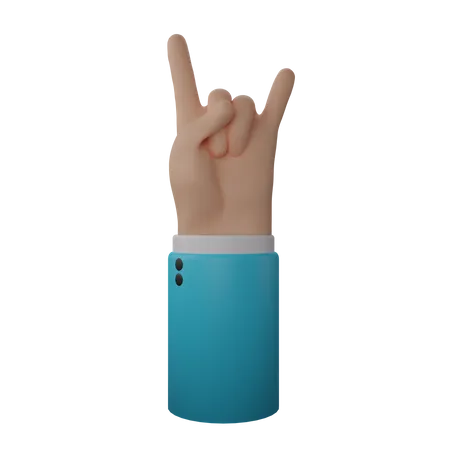 Free Rock N’ Roll Hand Sign  3D Illustration