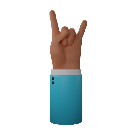 Free Rock N’ Roll Hand Sign  3D Illustration