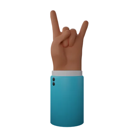 Free Rock N’ Roll Hand Sign  3D Illustration