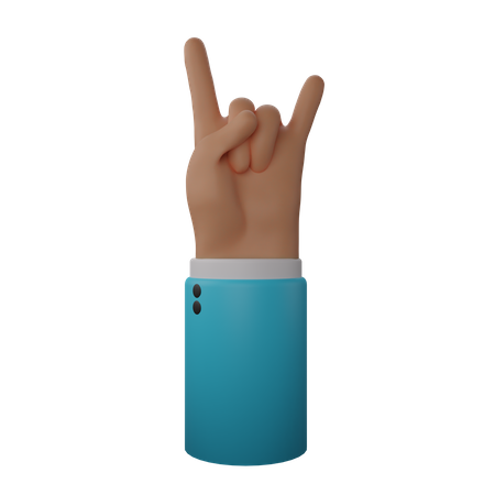 Free Rock N’ Roll Hand Sign  3D Illustration