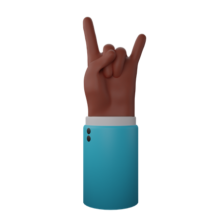 Free Rock N’ Roll Hand Sign  3D Illustration