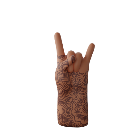 Free Rock N Roll Sign with hand  3D Icon