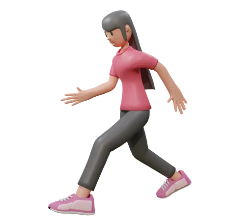 Free Running man  3D Illustration