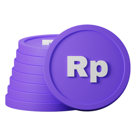 Free Rupiah Coin Stack  3D Icon