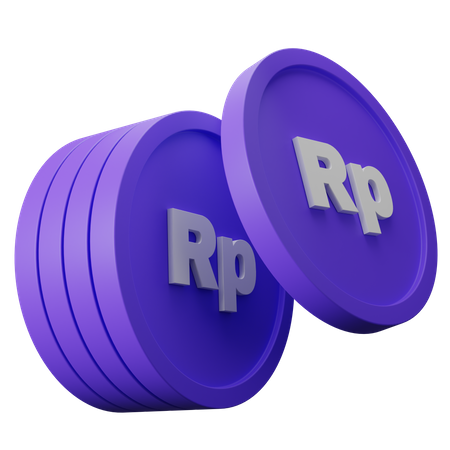 Free Rupiah Coin Stack  3D Icon