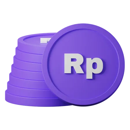 Free Rupiah Coin Stack  3D Icon