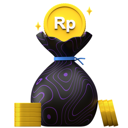 Free Rupiah money bag  3D Illustration