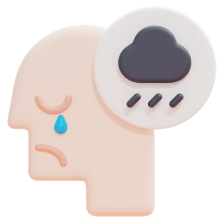 Free Sad Mind  3D Icon