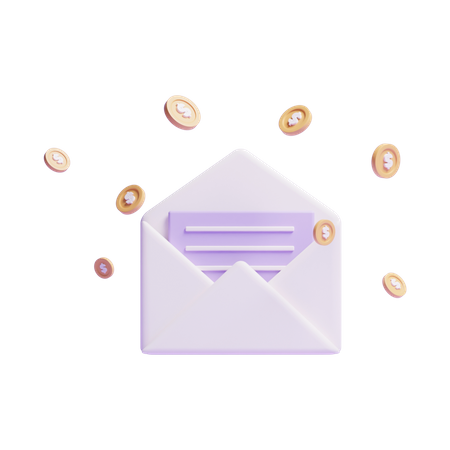Free Salary Mail  3D Icon