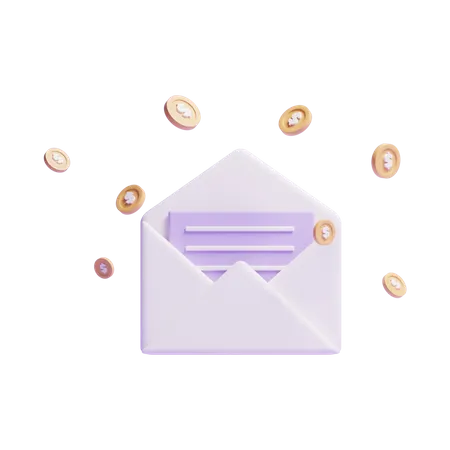Free Salary Mail  3D Icon