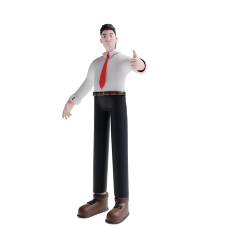 Free Sales person showing thumbs up 3D Illustration