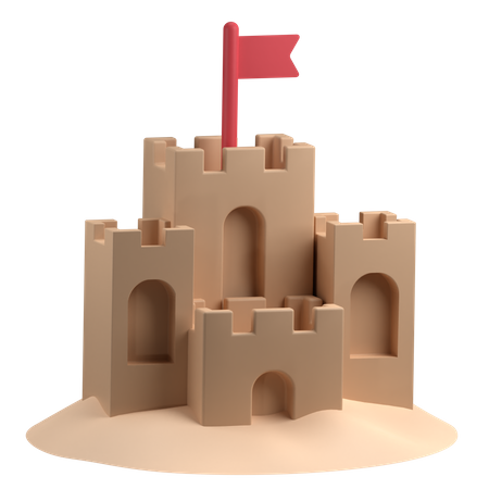 Free Sandcastle  3D Icon