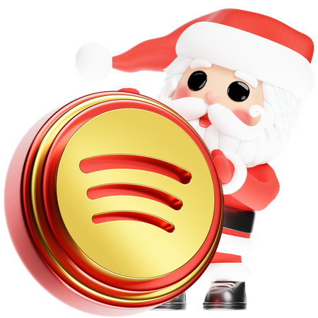 Free Santa Calus con Spotify navideño  3D Icon