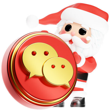 Free Papá Noel Calus con WeChat navideño  3D Icon